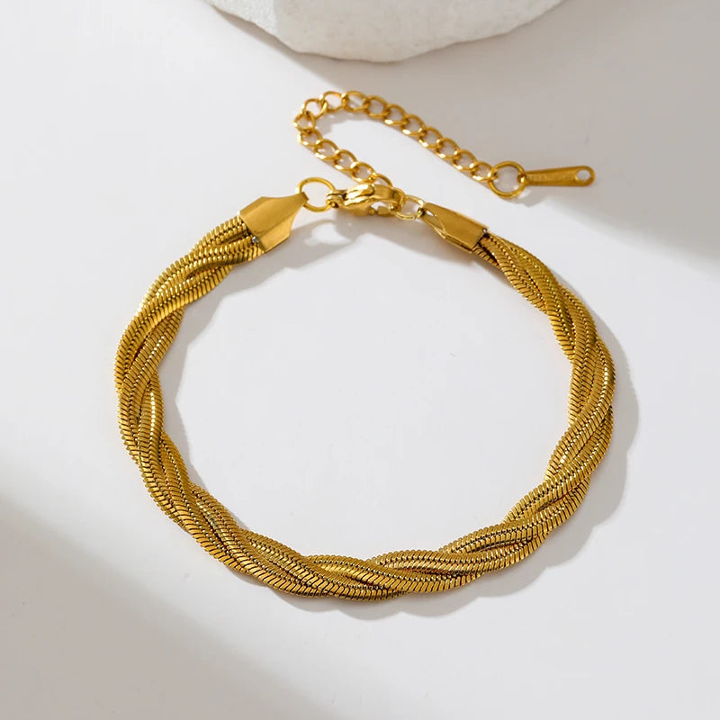Gold Stainless Steel Unisex Chain Bracelet – 2025 Antiallergic Bangle