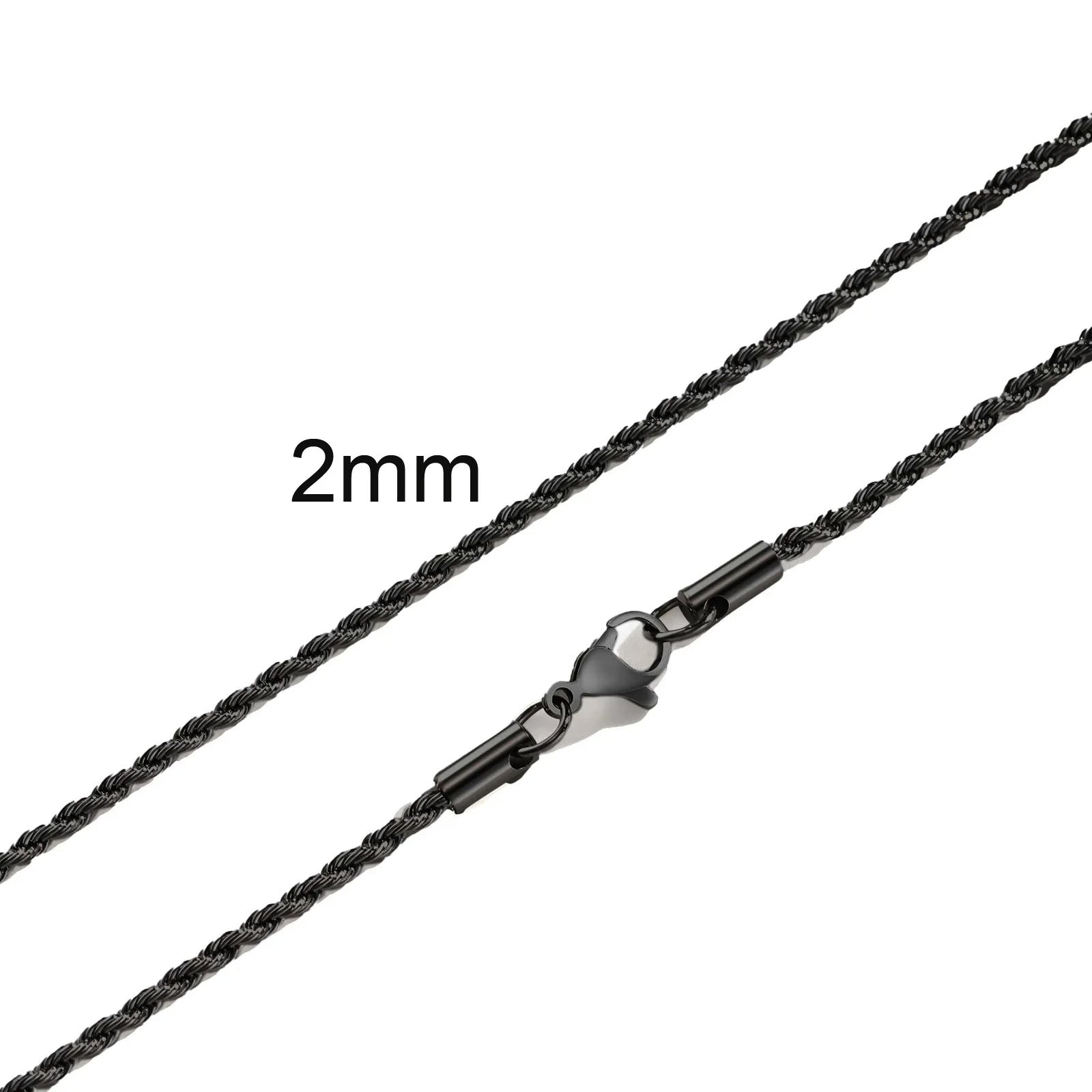 Gold Twisted Rope Chain Necklace – Men & Women Stainless Steel