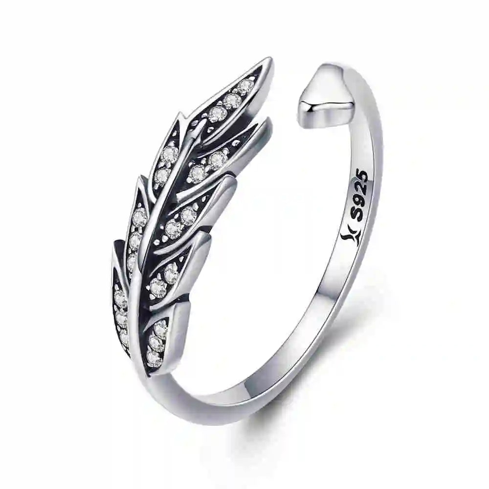 Women’s Adjustable Sterling Silver Zircon Stackable Engagement Ring