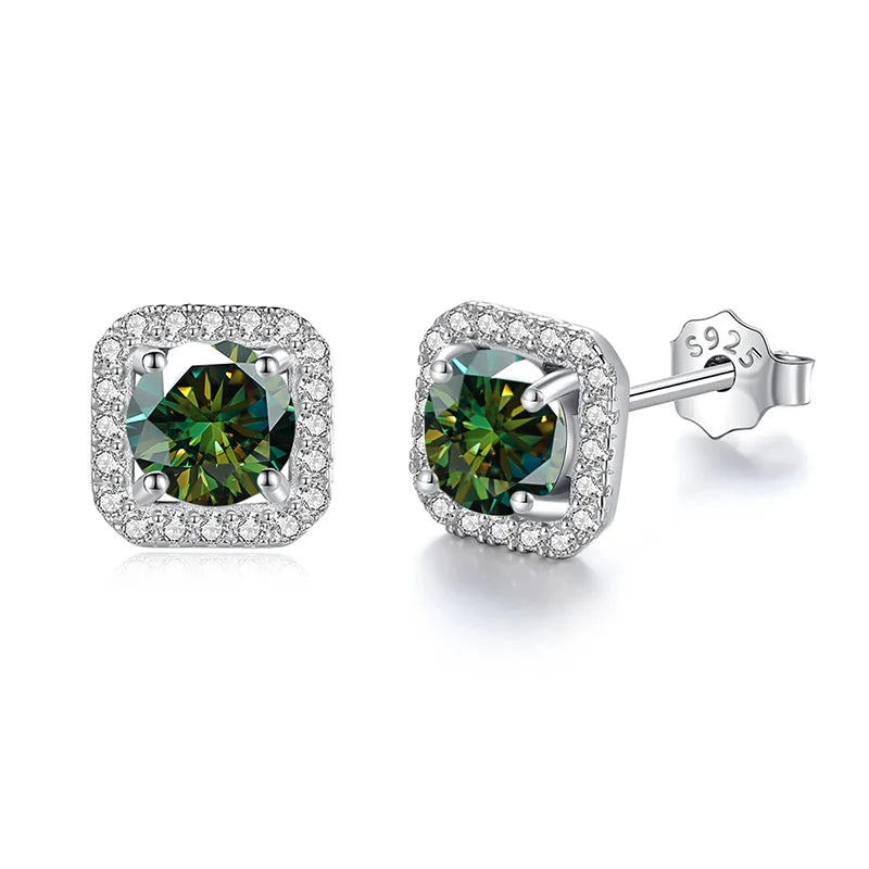 Premium Moissanite Diamond Stud Earrings for Women Sterling Silver