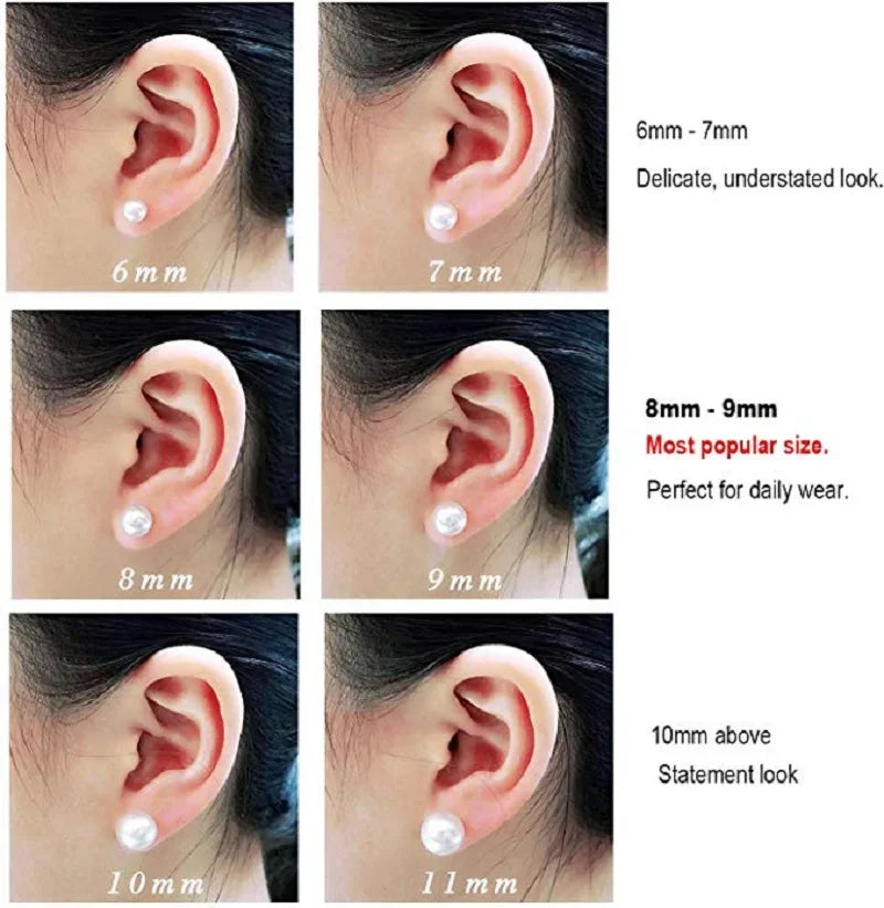 Natural Freshwater Pearl Stud Earrings in Sterling Silver