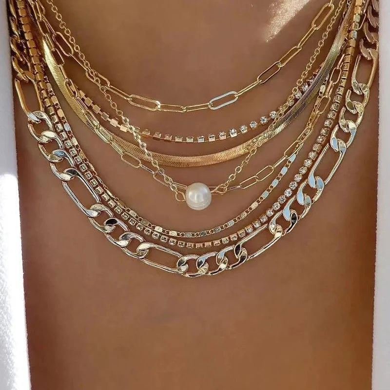 Multilayer Crystal Butterfly Heart Pendant Necklace for Women