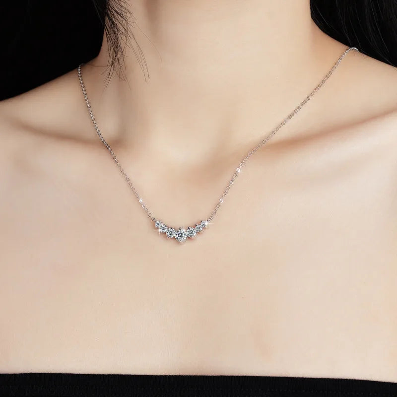 Moissanite Necklace for Women | 18K Gold Plated 925 Silver, GRA Certified