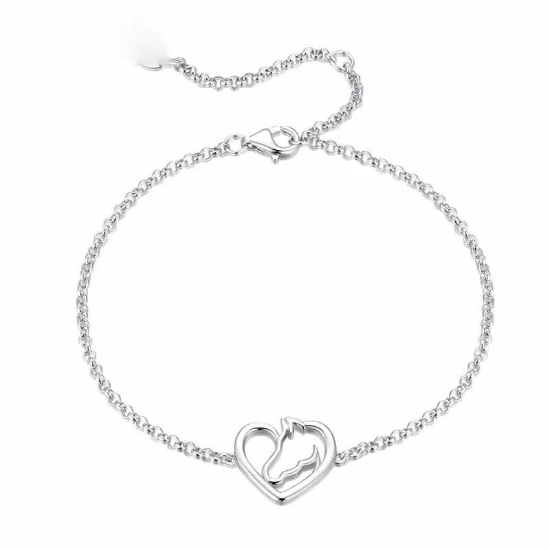 Silver Horse Heart Chain Bracelet for Women – Unique Jewelry Gift