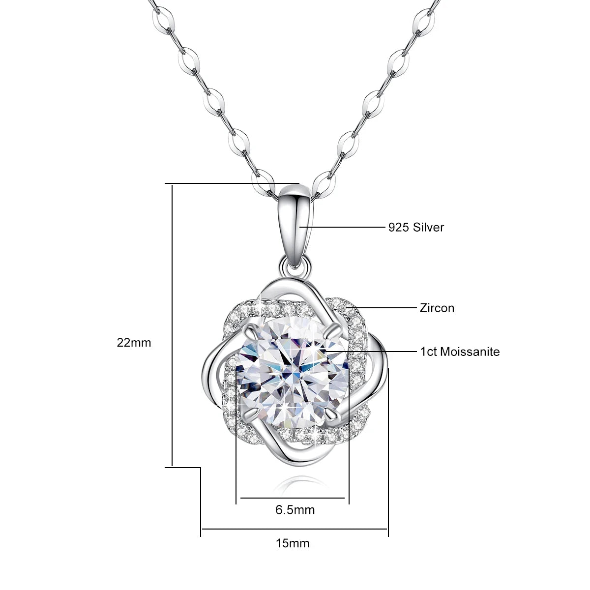 Star of David Moissanite Gold Necklace for Women with Certificate