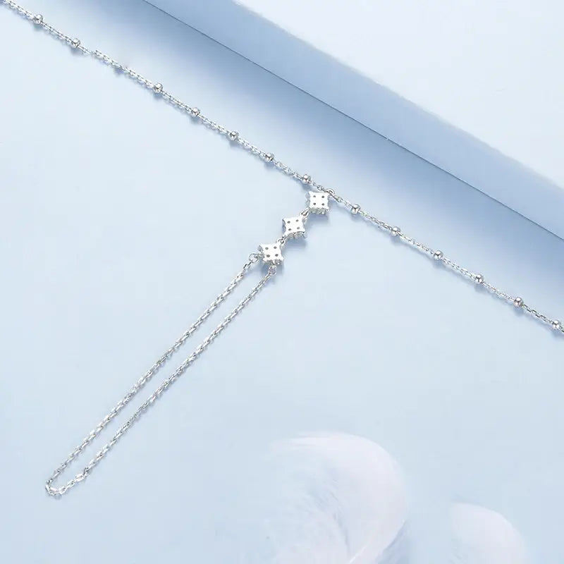 Sterling Silver Hand Chain Bracelet Ring for Women