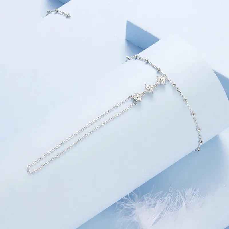 Sterling Silver Hand Chain Bracelet Ring for Women