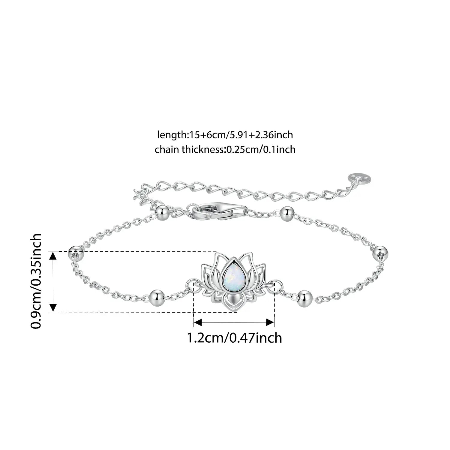 Sterling Silver Lotus Flower Bracelet – Dainty Yoga Jewelry Gift