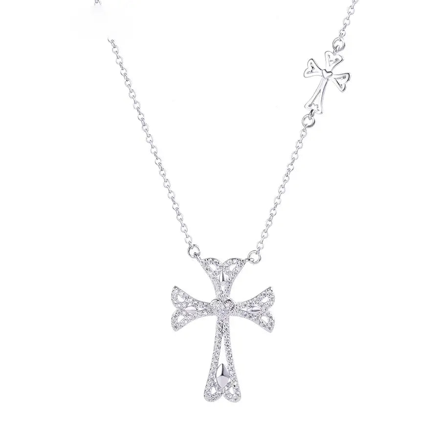 Temperament Religion Cross Pattern Necklace Pendant for Women