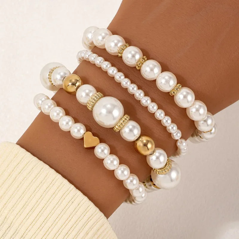 Timeless Romance Pearl Layering Bracelet Collection