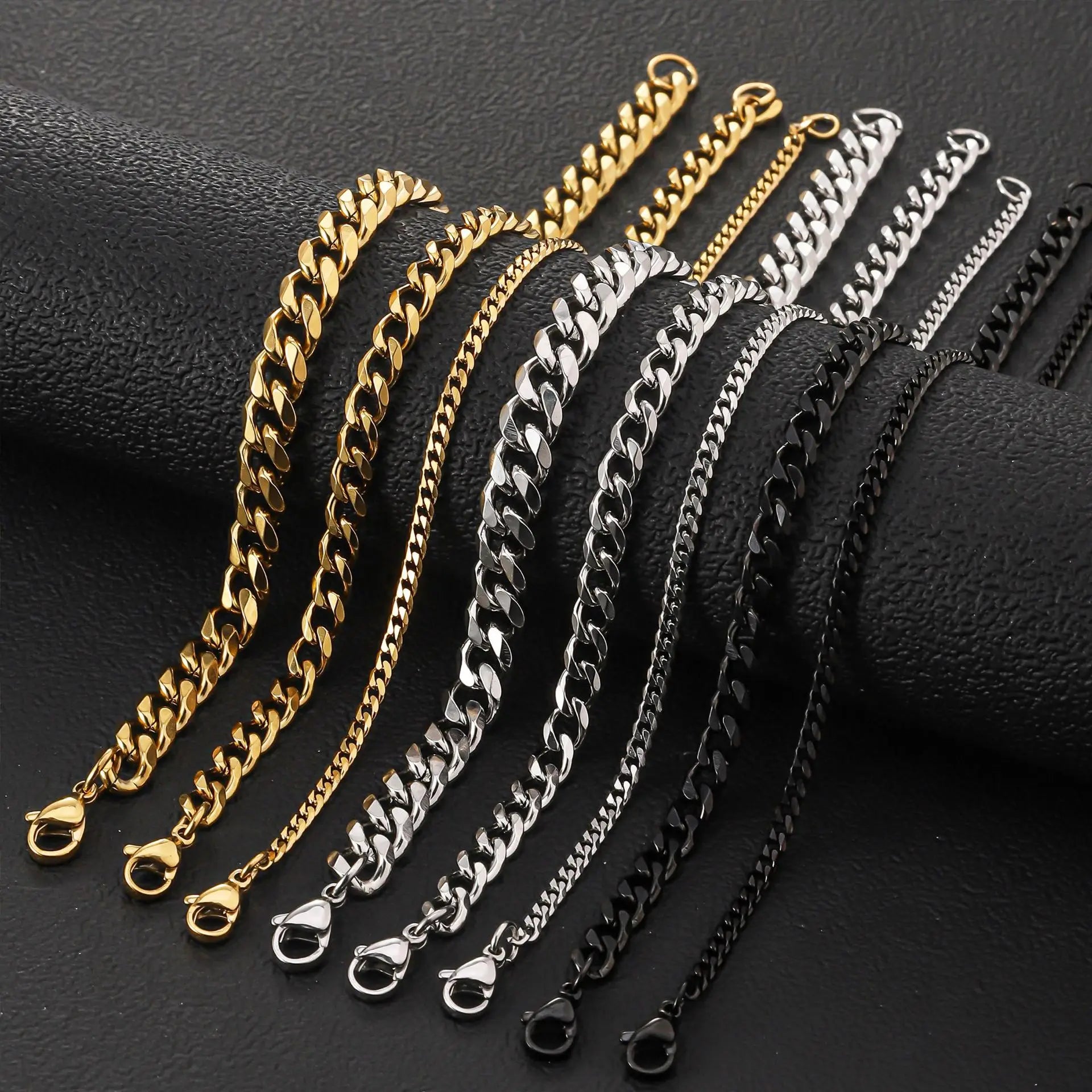 Unisex Stainless Steel Cuban Link Necklace Punk Goth Jewelry