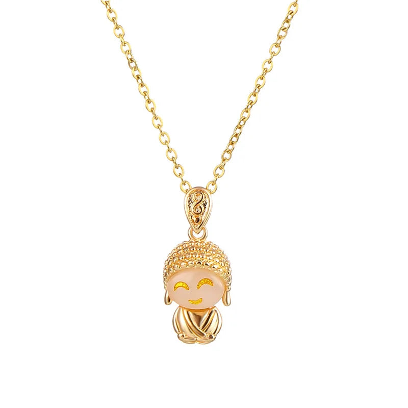 Vintage Lucky Maitreya Buddha Necklace – Stainless Steel Pendant