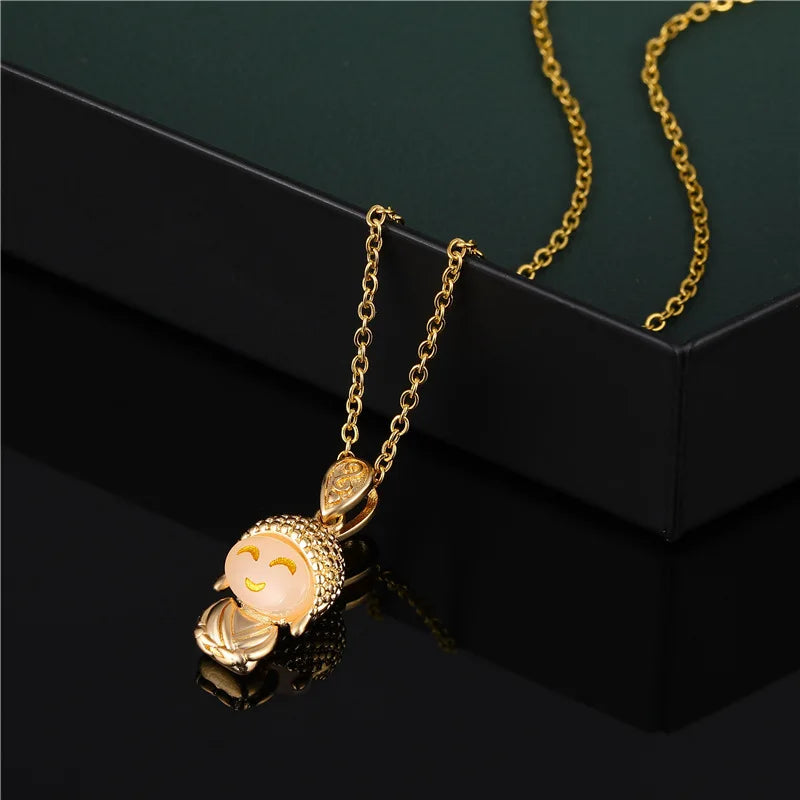 Vintage Lucky Maitreya Buddha Necklace – Stainless Steel Pendant