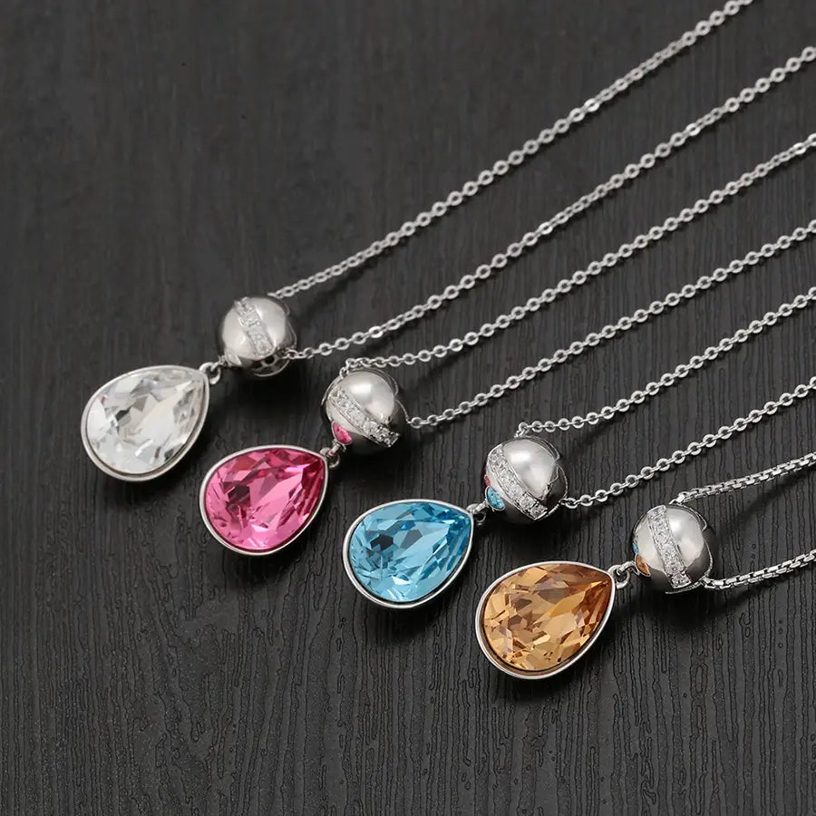 Water Drop Crystal Necklace – Elegant New Arrival for Women