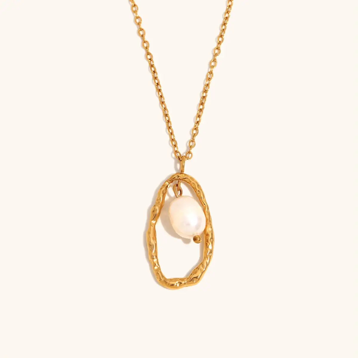 Waterproof Freshwater Pearl Frame Pendant Women’s Necklace